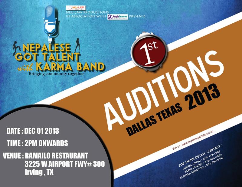 Audition for Nepalese Got Talent with Karma Band in Dallas, TX