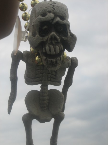 toy skeleton gifted by the paraders 