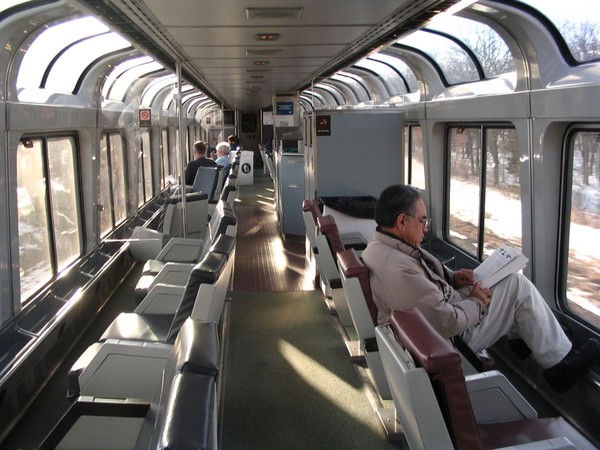 Inside a train (Amtrak)