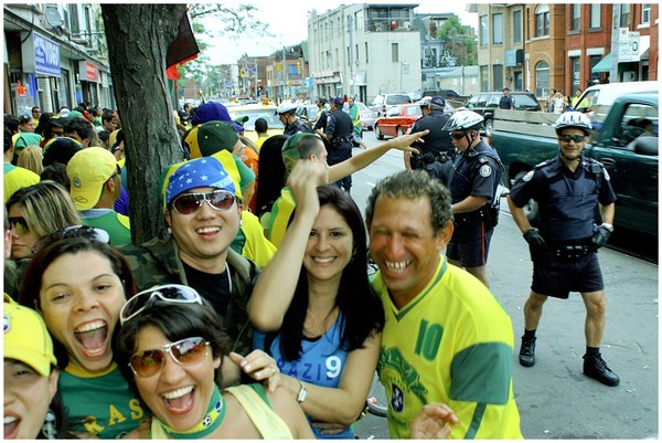 Some Brazilian babes asked to take their pics. Even a Toronto cop seemed amused.
