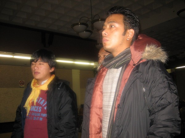 Raju Lama and NIma Rumba survey the venue. (Can you do that with your eyes closed?)