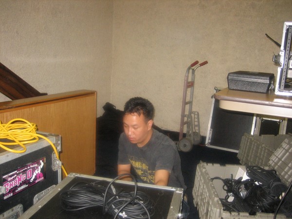 Jambu Sherpa of NY Jam, getting ready for that "perfect sound".