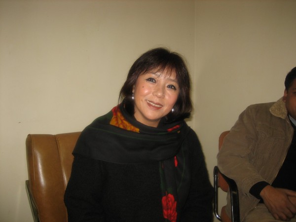 Sukmit Gurung in the 'green room'.