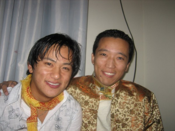 Nepali Star, Raju Lama with Tibetan Star, Phurbu T. Namgyal - at the back stage. 