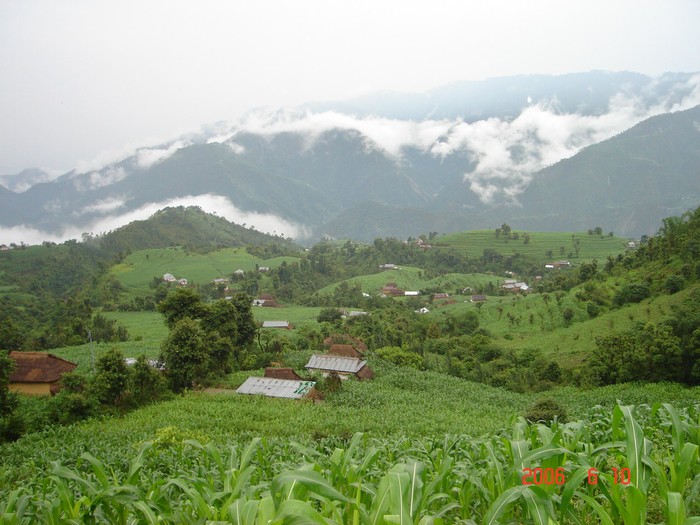 View of Suping village, Makwanpur. Towards the north there is Chisapani Gadi